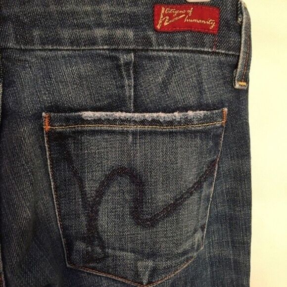 Citizens of Humanity Faye 003 Full Wide Flair Leg Low Rise Jeans 24 - Picture 4 of 8